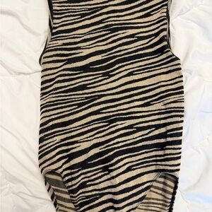 Primark Zebra Print Bodysuit - Black and Tan